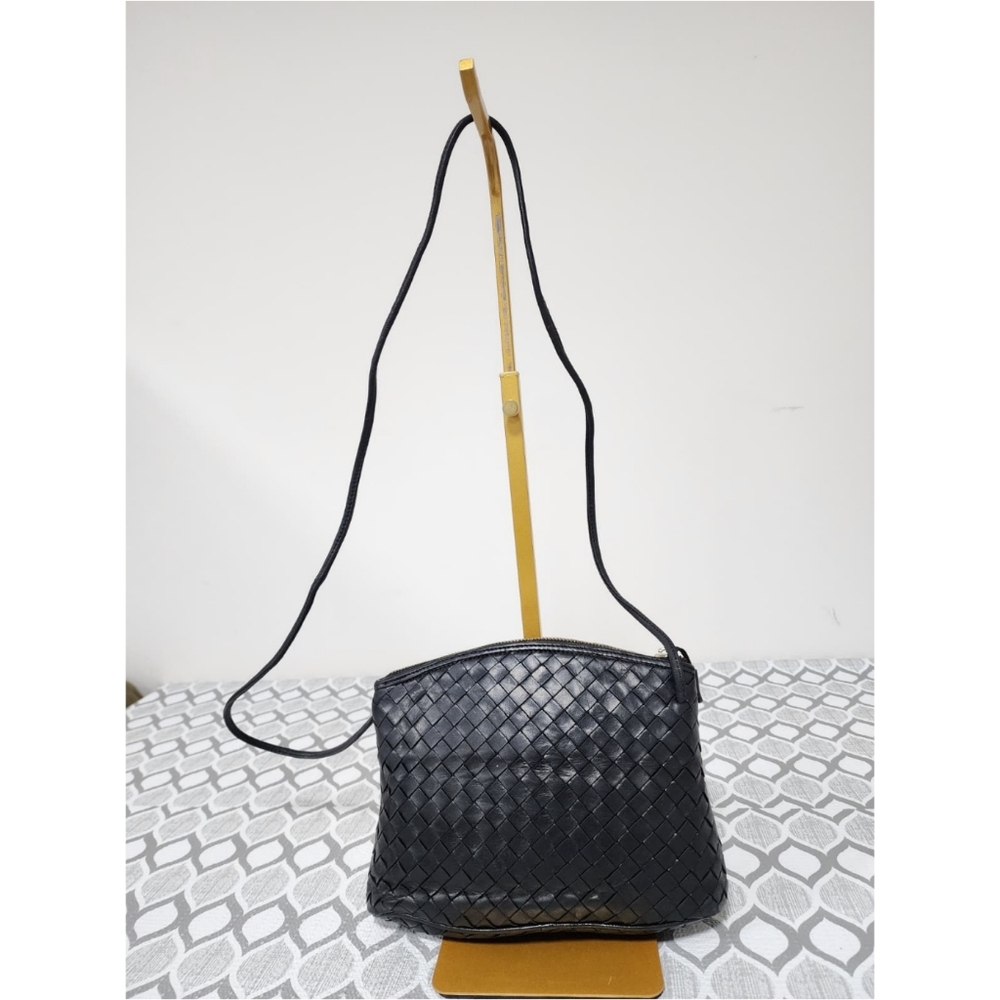 Bottega Veneta Vintage Intrecciato Nodini Crossbody Bag Black